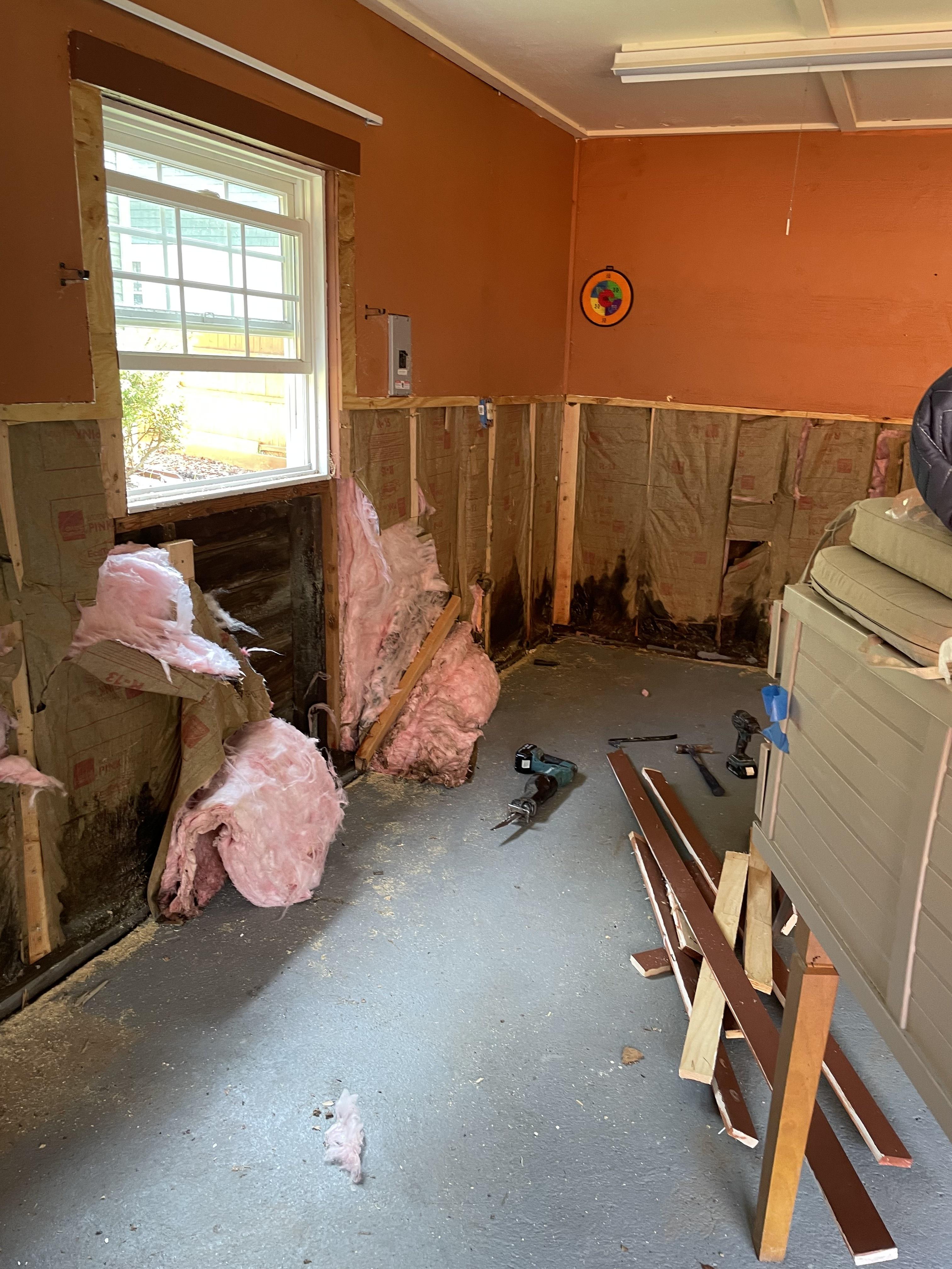 Interior wall restoration and rebuild work in a New Jersey home